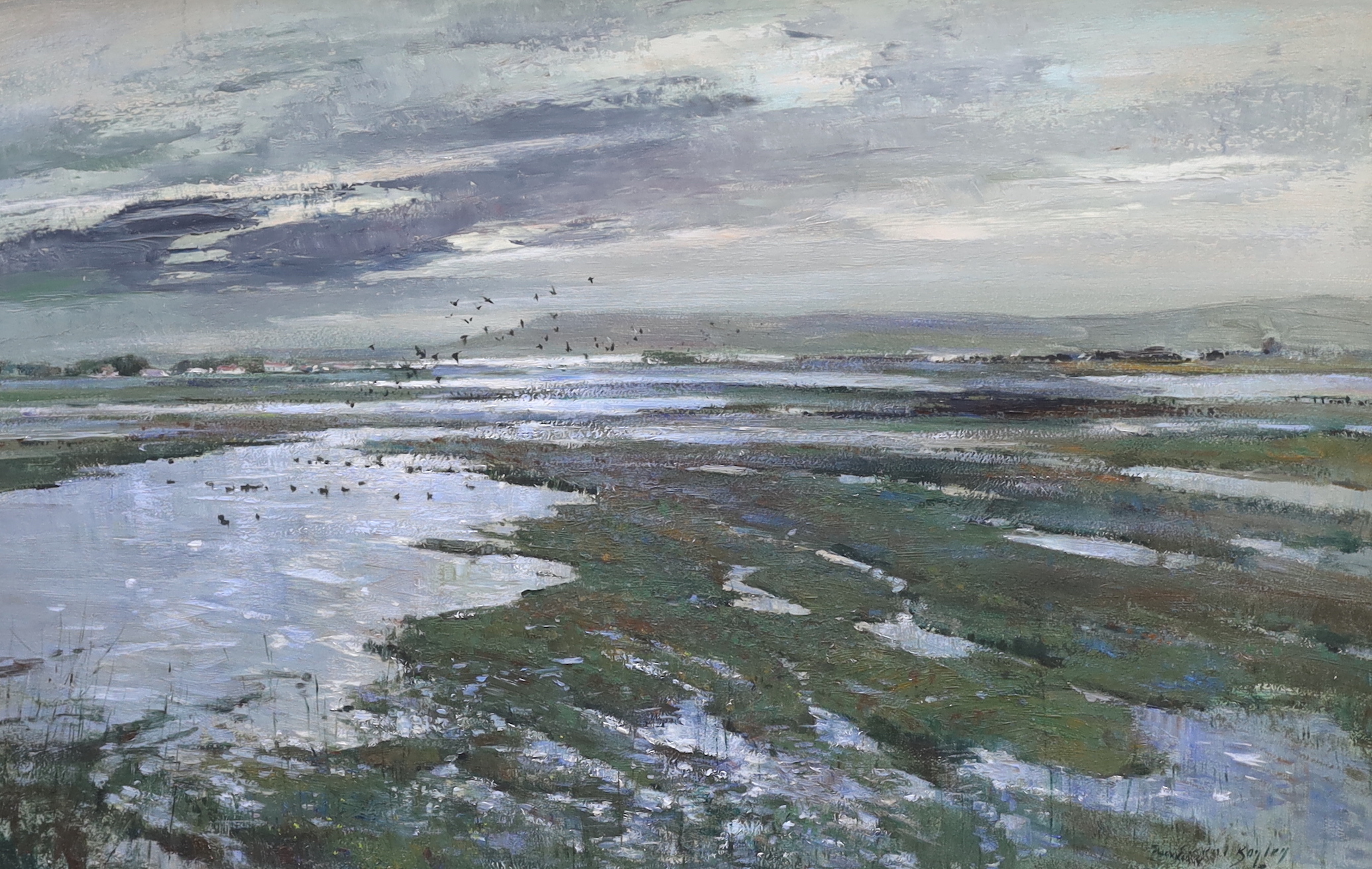 Errol Stephen Boyley (1918-2007), oil on board, 'Wetland landscape', signed, 49 x 75cm